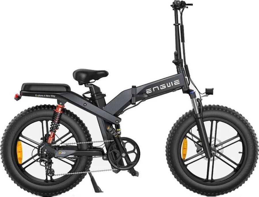 Engwe X20 Elektrische Vouwfiets Fatbike 20 Inch 250W Motor 8 Versnellingen 150 km Actieradius Hydraulische Schijfremmen Zwart