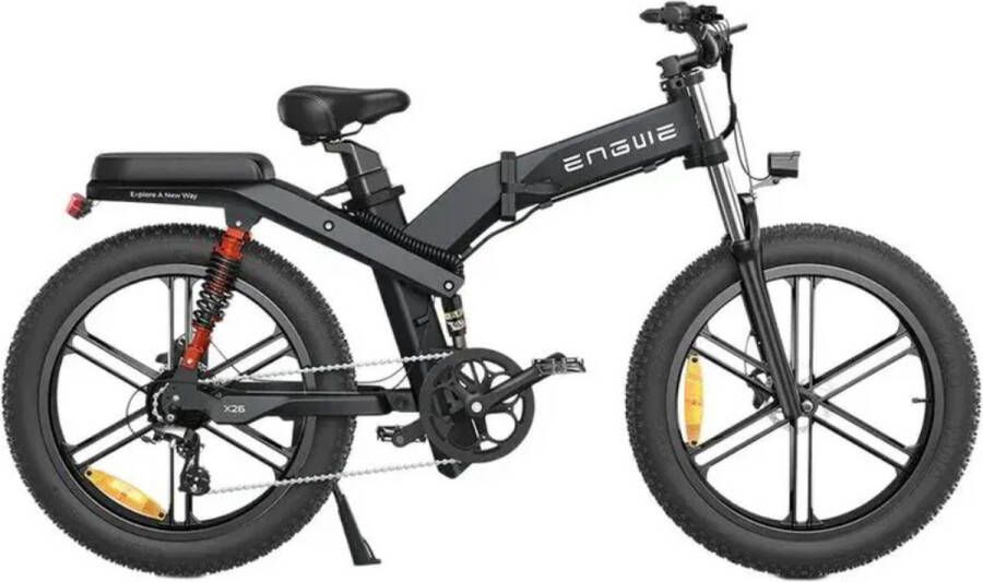 Engwe X26 Elektrische Vouwfiets Fatbike Dubbele Accu 26 Inch 250W Motor 8 Versnellingen 150 km Actieradius Hydraulische Schijfrem Zwart