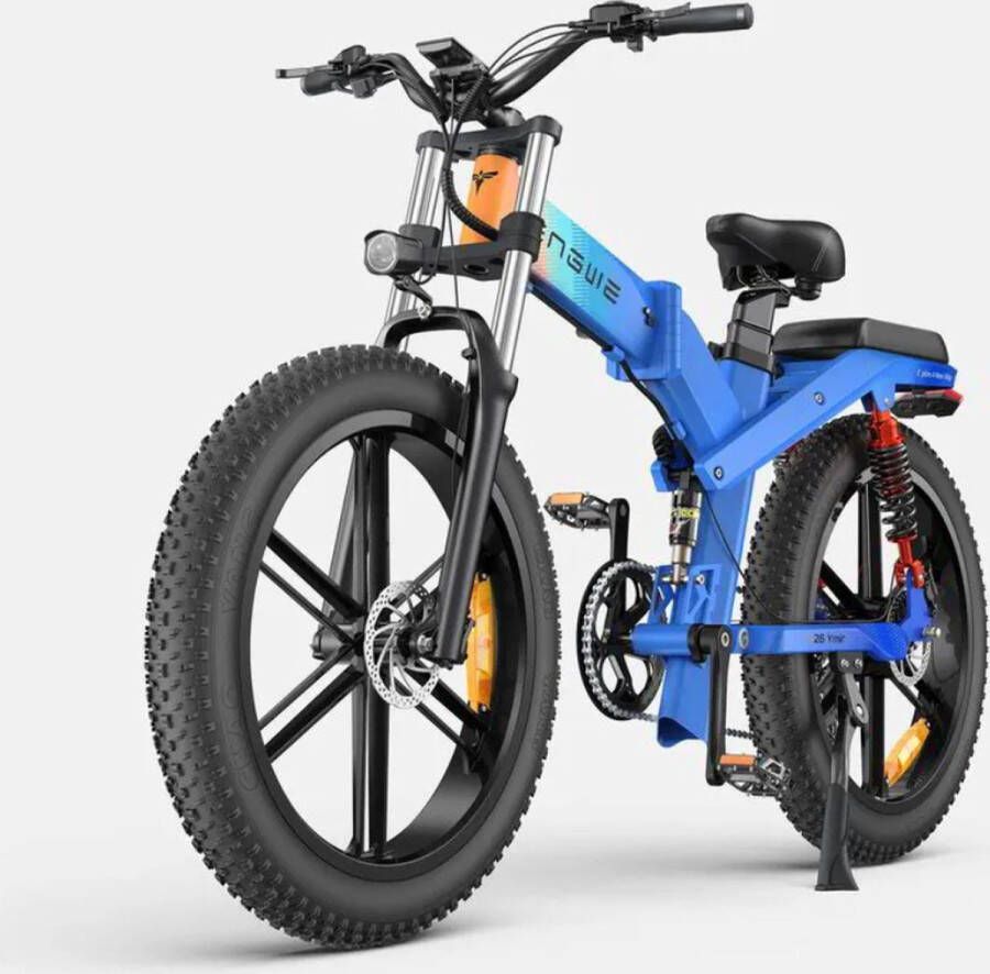 Engwe X26 Elektrische Vouwfiets Fatbike 26 Inch 250W Motor 8 Versnellingen 150 km Actieradius Hydraulische Schijfrem Blauw