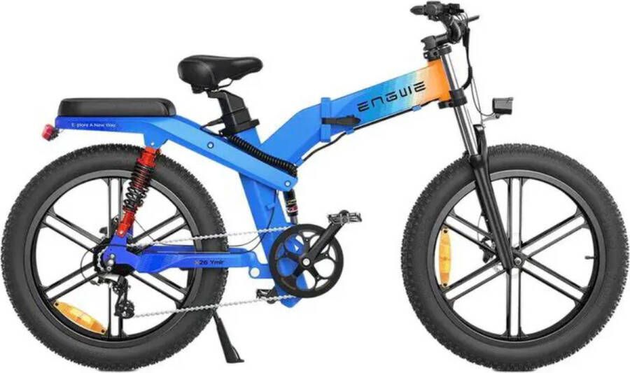 Engwe X26 Elektrische Vouwfiets Fatbike Dubbele Accu 26 Inch 250W Motor 8 Versnellingen 150 km Actieradius Hydraulische Schijfrem Blauw