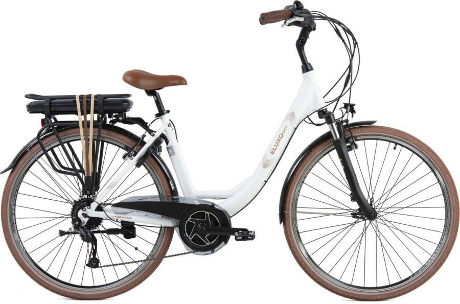 Epona Eluxo Elektrische Fiets met Middenmotor E-bike 49 cm 9 Versnellingen Wit