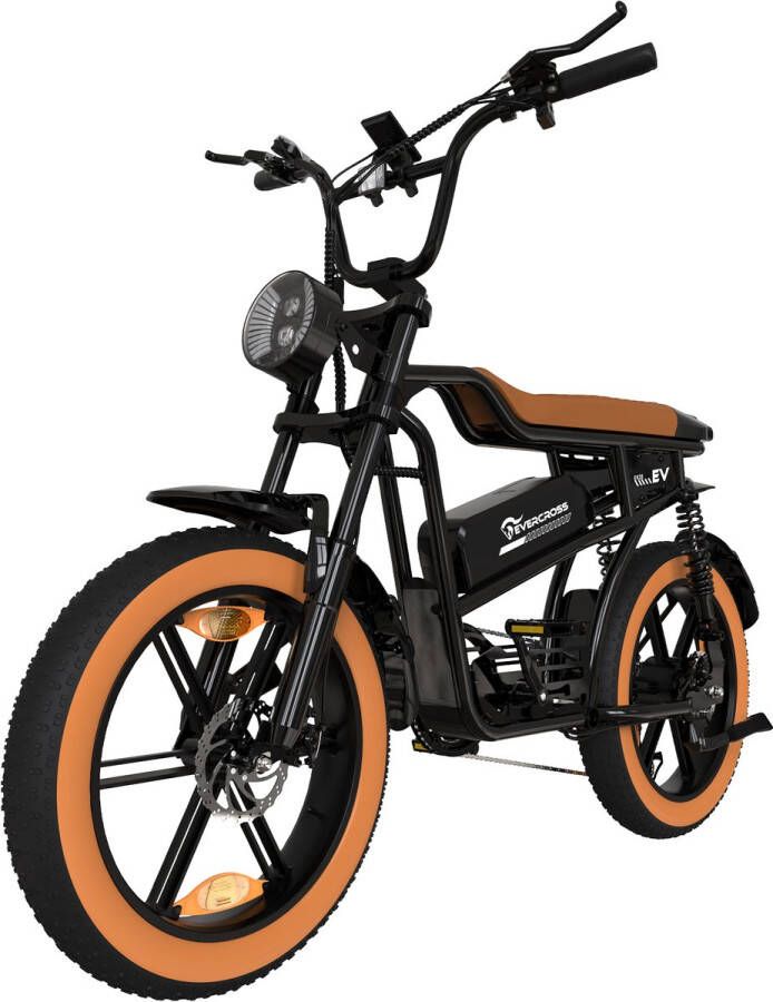 Evercross EK30 Elektrische Fatbike Off-road E-bike met 20*4.0 dikke banden 48V 13AH verwijderbare lithiumbatterij Max 90 km bereik Max 25km u 7 versnellingen| Zwart - Foto 2