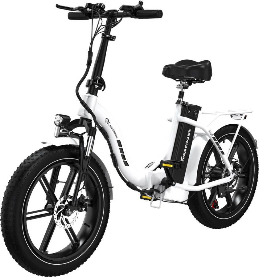 Evercross EK6 Elektrische Fiets Opvouwbare E-bike 20 Inch Fatbike 13AH 25km h 7 Versnellingen Wit