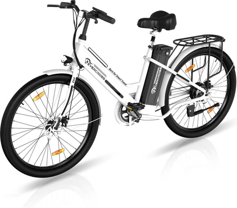 Evercross Elektrische fiets E-BIKE 26 inch 250W Tot 35-70 km Wit