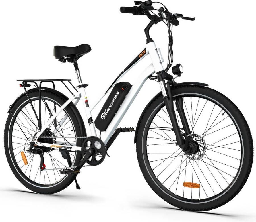 Evercross Elektrische Fiets EK28 28 Inch City Commuter EBike met Afneembare 36V 12Ah Lithium Batterij Mountain E-Bike met 250W Motor 7 Versnellingen IP54 Waterdicht