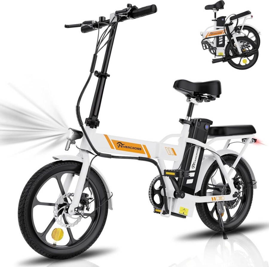 Evercross Elektrische Fiets EK5 16 Inch City Commuter EBike met Afneembare 36V 8.4Ah Lithium Batterij Opvouwbaar E-Bike met 250W Motor IP54 Waterproof