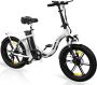Evercross Elektrische Fiets EK6 20*4.0 Inch Fat Tire City Commuter EBike met Afneembare 48V 15Ah Lithium Batterij Opvouwbaar Mountain E-Bike met 250W Motor 7 Versnellingen IP54 Waterdicht - Thumbnail 1
