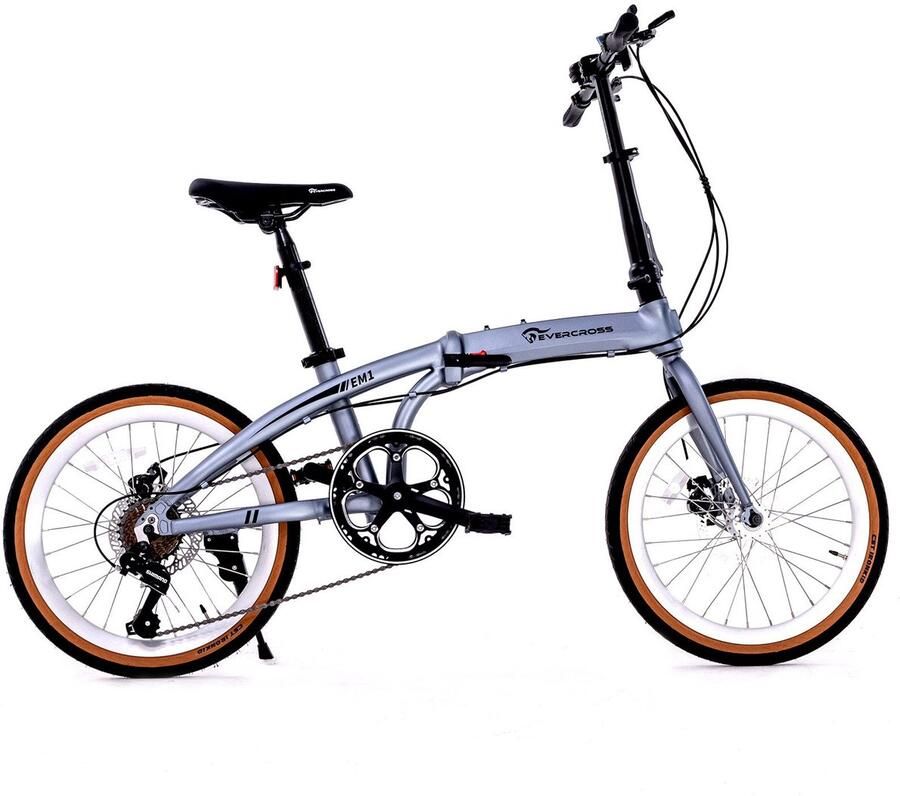 Evercross EM1 Vouwfiets 20 inch 7 versnellingen Aluminium frame Dubbel schijfrem Grijs