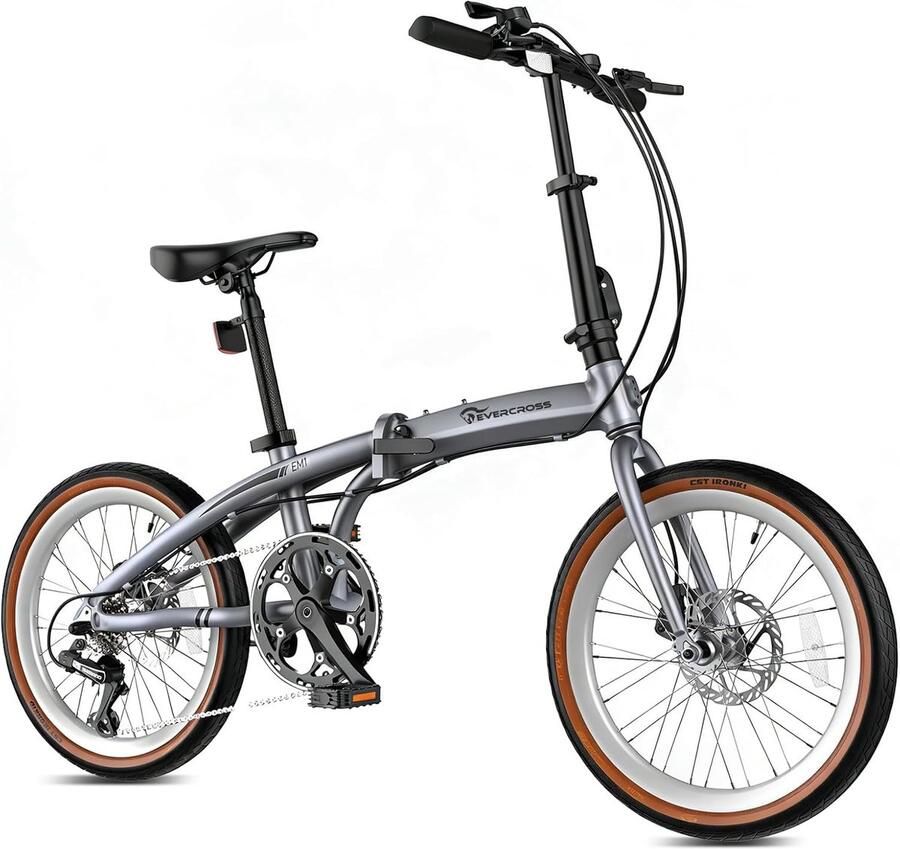 Evercross EM1 Vouwfiets 20 inch 7 versnellingen Aluminium frame Dubbel schijfrem Grijs