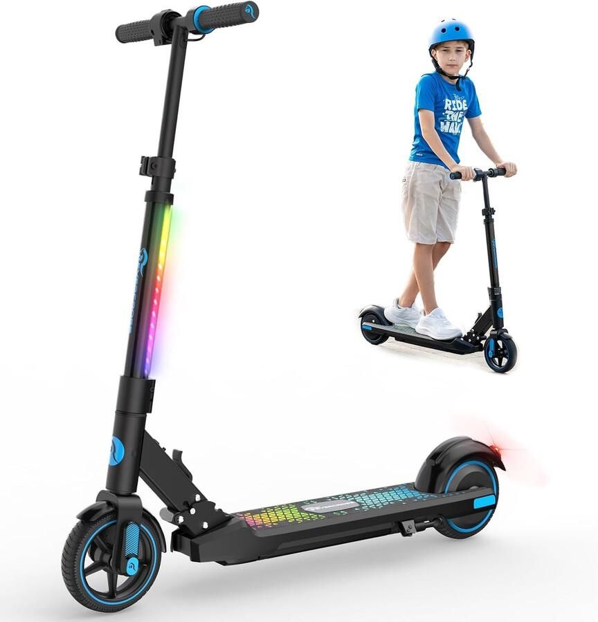 Evercross EV06C Elektrische step kinderen Verlichting 15 km u max 60 kg- blauw Zwart