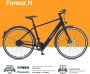 EZWLZ Elektrische Fiets Forenz H Actieradius 50 km YAMAHA Achterwielmotor Hybride E-Bike Elektrische fiets met 250W motor LCD Display Grijs Blauw - Thumbnail 1