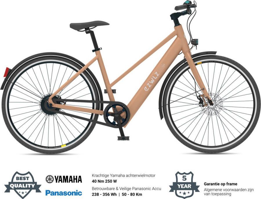 EZWLZ Elektrische Fiets Forenz L Actieradius 50 km YAMAHA Achterwielmotor Hybride E-Bike Elektrische fiets met 250W motor LCD Display Beige Zand - Foto 2