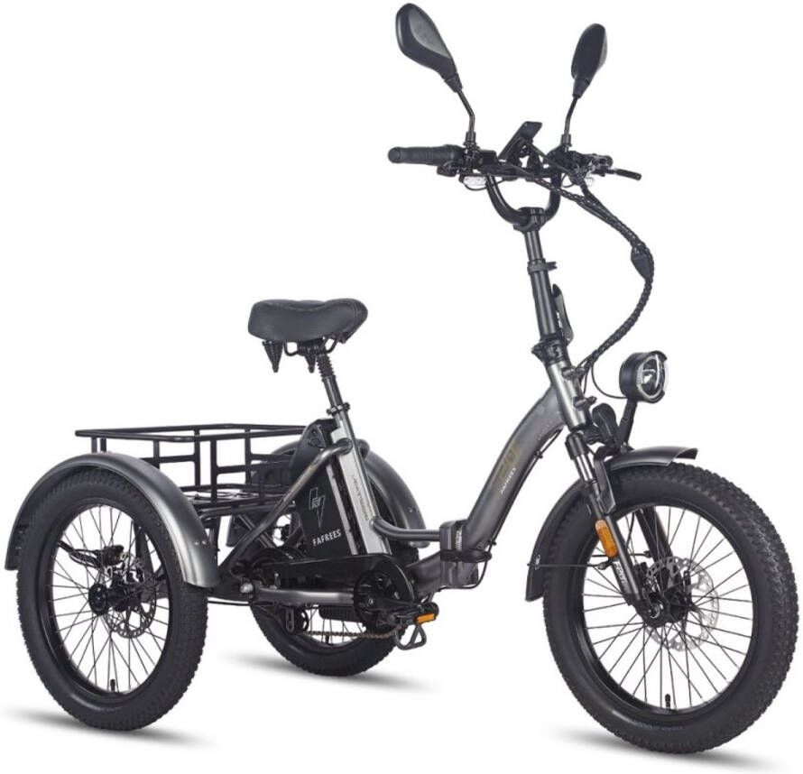 FAFREES Dik Klapfiets E-Bakfiets 20 Inch 48V 21Ah Accu Hydraulische Schijfrem Elektrische Fiets Elektrische Vrachtsfiets 180kg Driewieler E-Bike