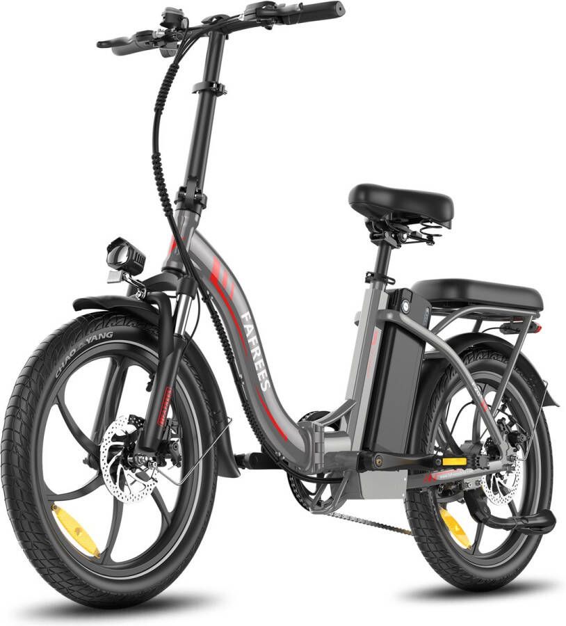 FAFREES Elektrische Fiets F20+ Elektrische Vouwfiets 36V 20Ah Accu 90 km Actieradius 25 km u 250W Motor 20×3.0 Inch Banden Shi o 7 Versnellingen Schijfrem Voorvering Grijs