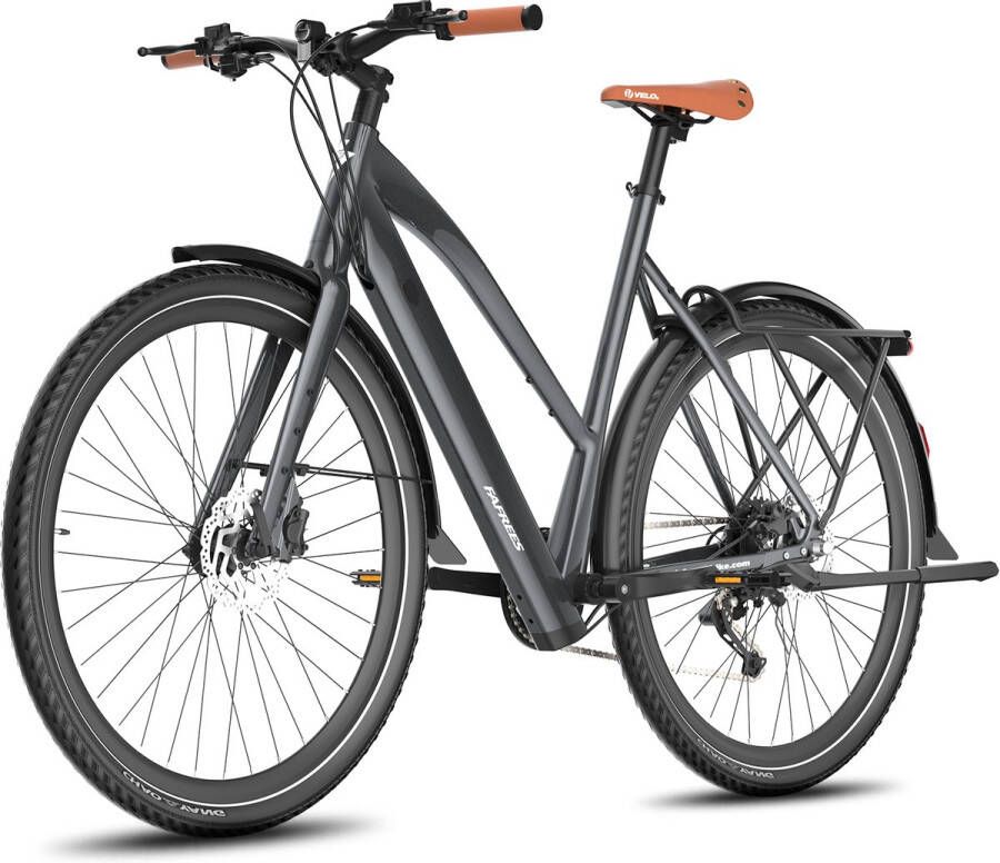 FAFREES Elektrische Fiets F700W 36V 10Ah Accu 100 km Actieradius 250W Motor 700×42C banden Hydraulische Schijfrem SHI O 9 Versnellingen LED Display Elektrische Stadsfiets- Zwart