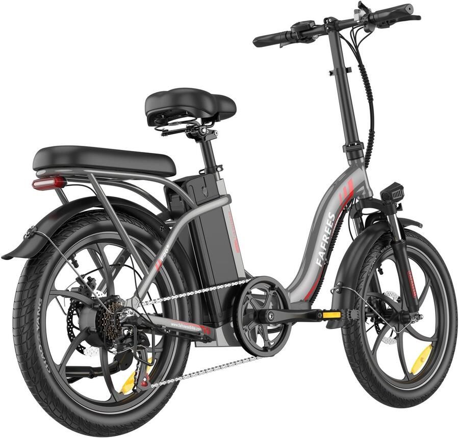 FAFREES 2026 Elektrische Vouwfiets – E-Bike – 20 x 3.0 Inch – 36V 20Ah Lithium Accu – 250 W – Maximaal bereik 100km – 7-speed versnelling – LCD Scherm – Aluminium Frame – Vouwfiets – Mechanische Schijfrem – Stadsfiets – Max. Belastbaar 150 kg – Grijs