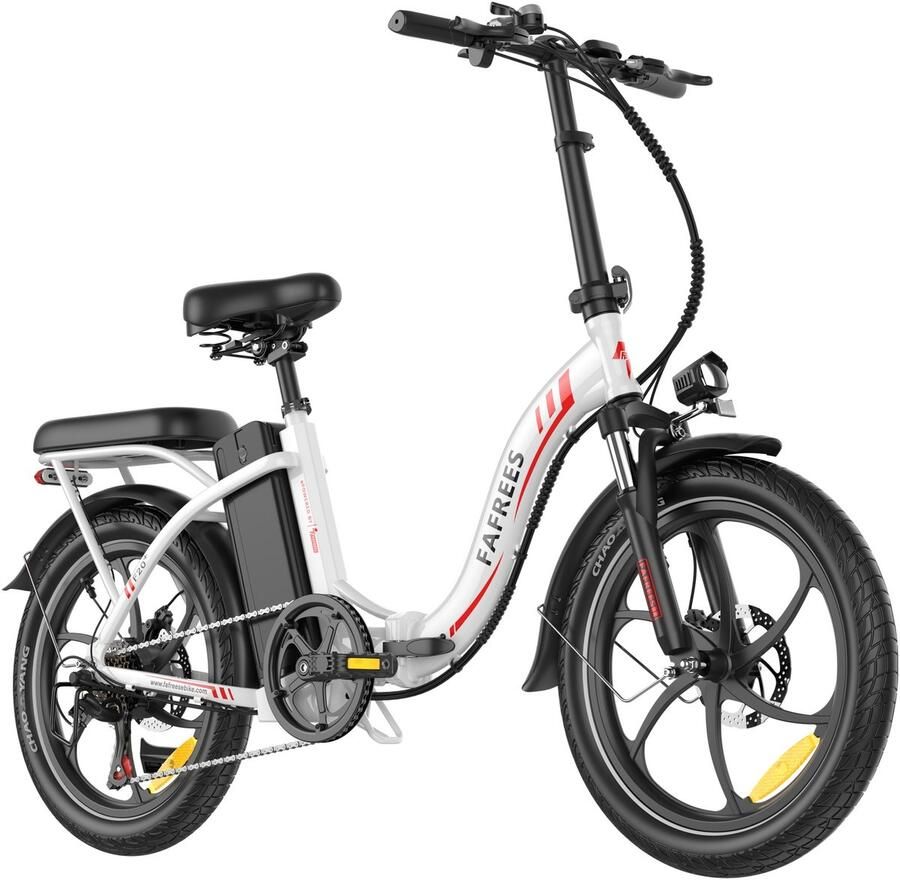FAFREES 2026 Elektrische Vouwfiets – E-Bike – 20 x 3.0 Inch – 36V 20Ah Lithium Accu – 250 W – Maximaal bereik 100km – 7-speed versnelling – LCD Scherm – Aluminium Frame – Vouwfiets – Mechanische Schijfrem – Stadsfiets – Max. Belastbaar 150 kg – Wit