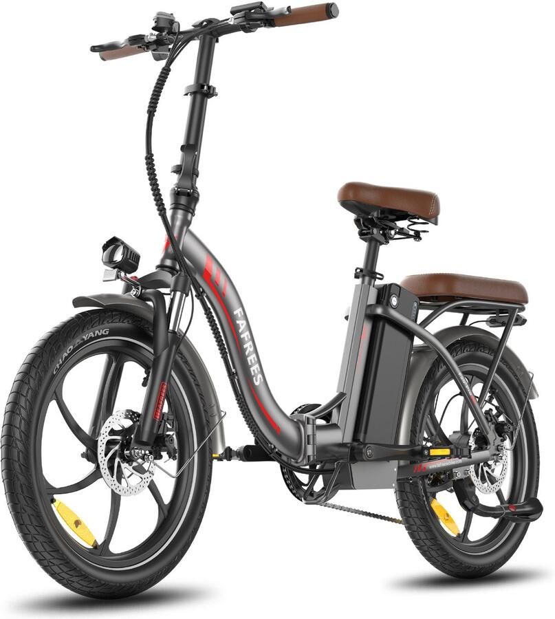 FAFREES 25AH Elektrische vouwfiets – E-Bike 20 x 3.0 Inch Banden Maximaal bereik 150 km Shi o 7 versnellingen 20 Inch opvouwbare City Commuter E-Bike – Elektrische stadsfietsen– Grijs