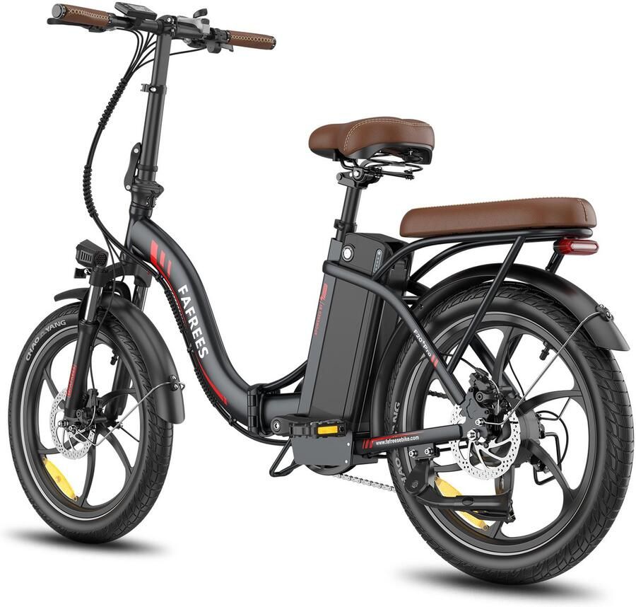 FAFREES 25AH Elektrische vouwfiets – E-Bike 20 x 3.0 Inch Dikke Banden Maximaal bereik 150 km Shi o 7 versnellingen 20 Inch opvouwbare City Commuter E-Bike – Elektrische stadsfietsen– Zwart