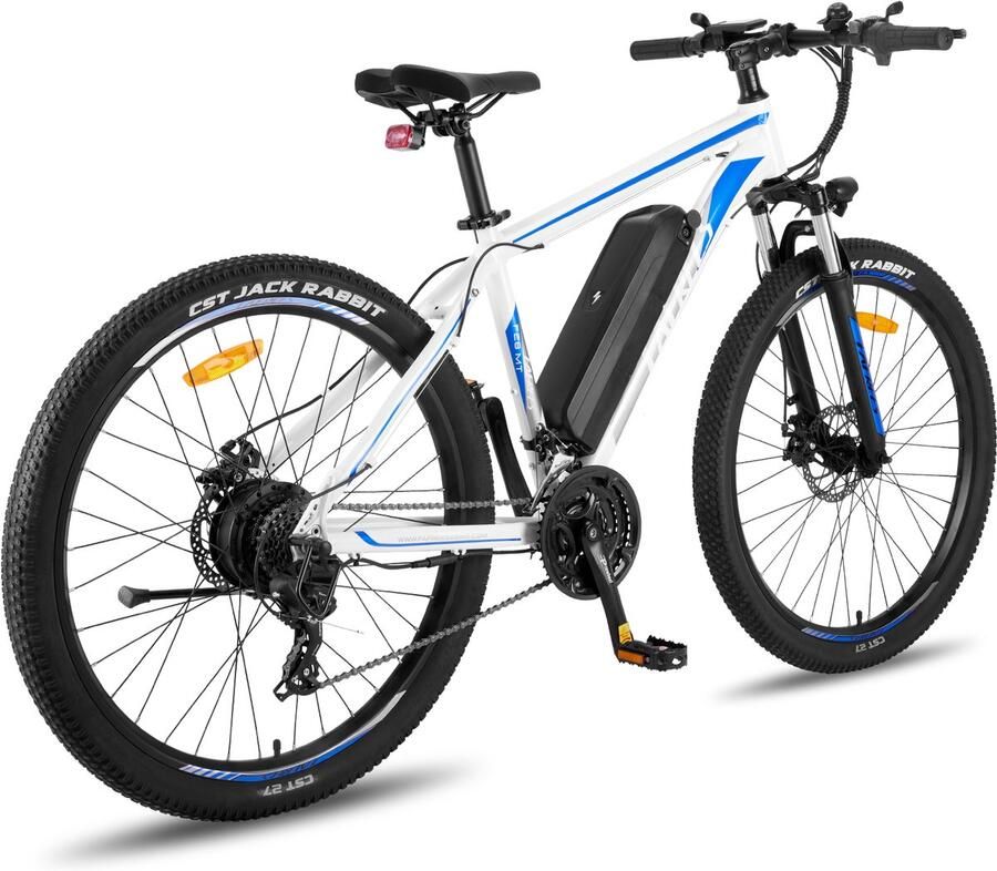 FAFREES 27 5 inch Elektrische Mountainbike 250W Motor Shi o 21 versnellingen Mechanische Schijfrem Elektrische Fiets– Roestbestendige aluminiumlegering – 15AH –IPX4 Stadsfiets –Trekkingfiets –Blauw