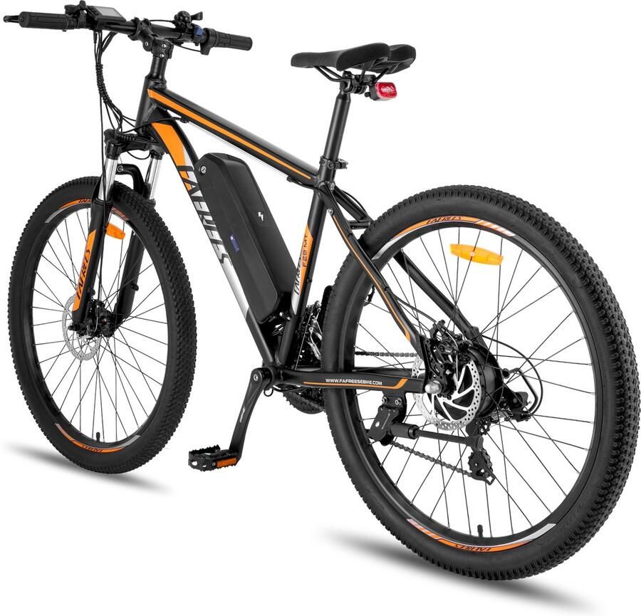 FAFREES 27 5 inch Elektrische Mountainbike 250W Motor Shi o 21 versnellingen Mechanische Schijfrem Elektrische Fiets– Roestbestendige aluminiumlegering – 15AH –IPX4 Stadsfiets –Trekkingfiets –Zwart