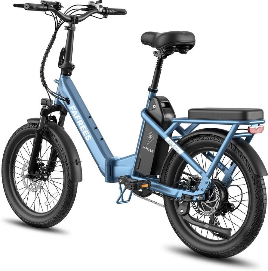 FAFREES F20 Flex Opvouwbare Elektrische Fiets – 36V 25Ah Accu 120km Bereik 7-Speed Shi o Dubbel Geveerd Torque Sensor – Haze Blauw