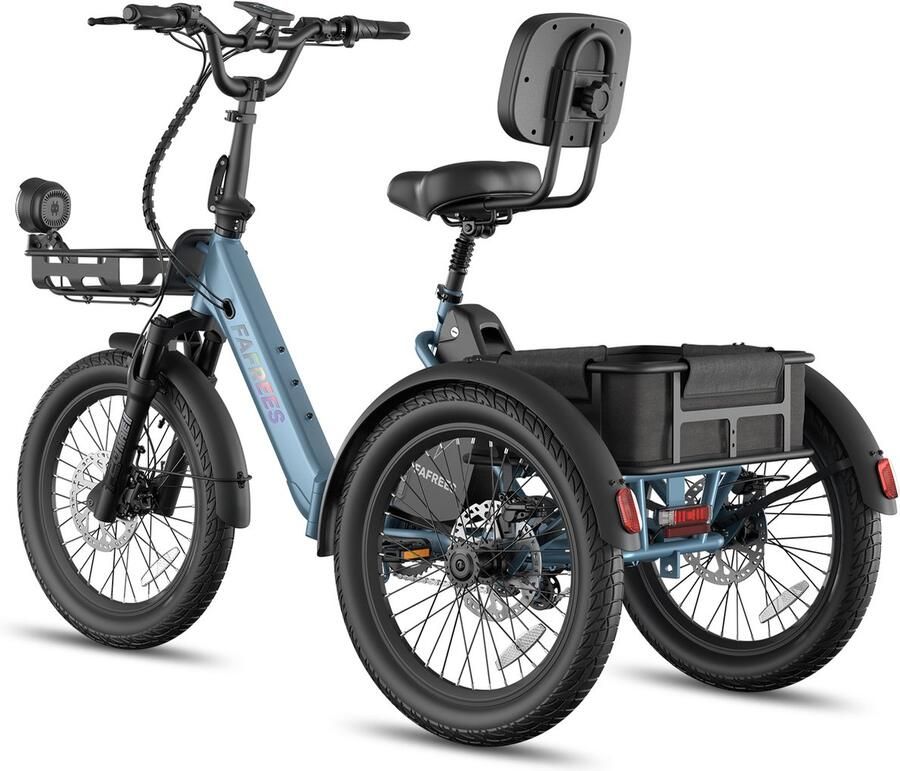 FAFREES F20 Mate II Elektrische Driewieler – 21Ah Accu 85km Bereik 65Nm Koppel – Voor Senioren & Dagelijks Gebruik Haze Blue - Foto 2