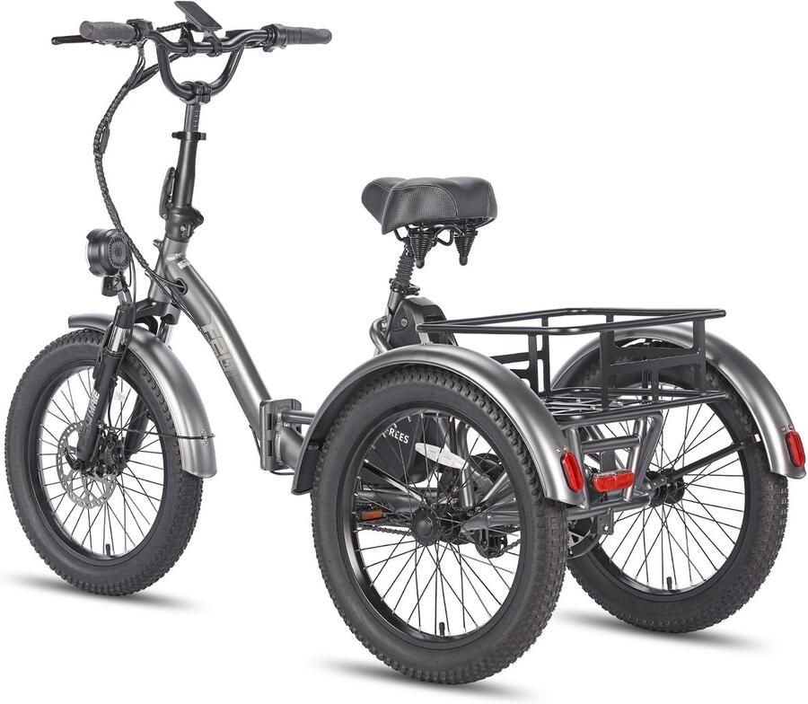 FAFREES F20 Mate Opvouwbaar Elektrisch Driewieler – 48V 20Ah Accu 110km Bereik 20x3.0 Vetbanden Hydraulische Rem – Zwart - Foto 1