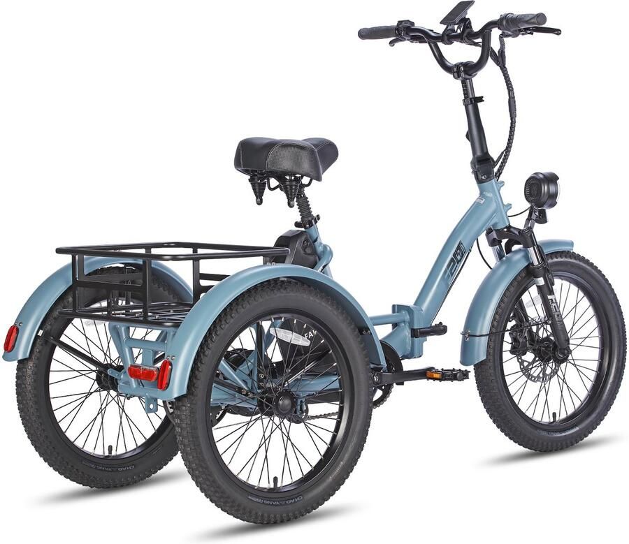 FAFREES F20 Mate Opvouwbaar Elektrisch Driewieler – 48V 20Ah Accu 110km Bereik 20x3.0 Vetbanden Hydraulische Rem – Blauw