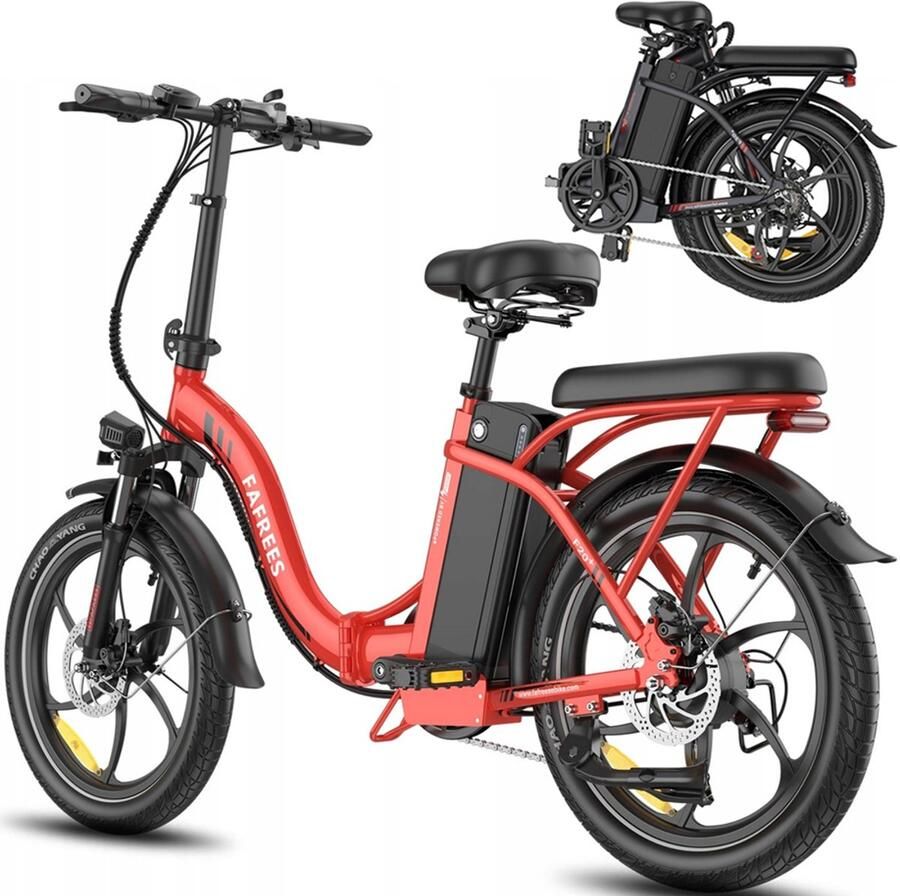 FAFREES F20+ Opvouwbare E-Bike 25km h 20Ah Accu 250W Motor 90km Bereik Opvouwbare Elektrische Fiets 7 Versnellingen Shi o 20x3.0 Dikke Banden Mechanische Schijfrem