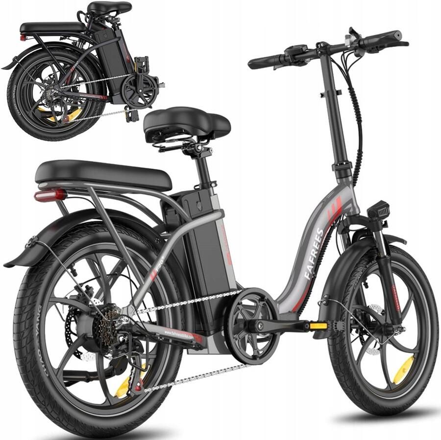 FAFREES F20+ Opvouwbare E-Bike 25km h 20Ah Accu 250W Motor 90km Bereik Opvouwbare Elektrische Fiets 7 Versnellingen Shi o 20x3.0 Dikke Banden Mechanische Schijfrem Voorvering LED Verlichting Bagagedrager