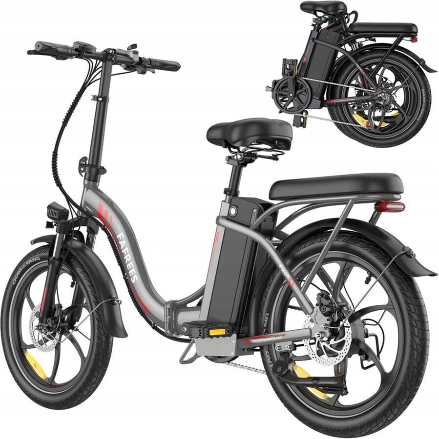 FAFREES F20+ Opvouwbare E-Bike 25km h 20Ah Accu 250W Motor 90km Bereik Opvouwbare Elektrische Fiets 7 Versnellingen Shi o 20x3.0 Dikke Banden Mechanische Schijfrem Voorvering LED Verlichting Bagagedrager