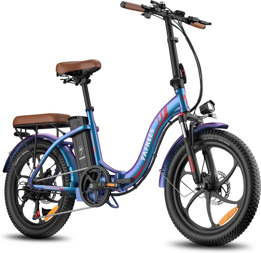 FAFREES F20 Pro Opvouwbare Elektrische Fiets – 250W Motor 36V 20Ah Accu 120km Bereik 7-Speed Shi o Dubbel Geveerd Aurora Blue