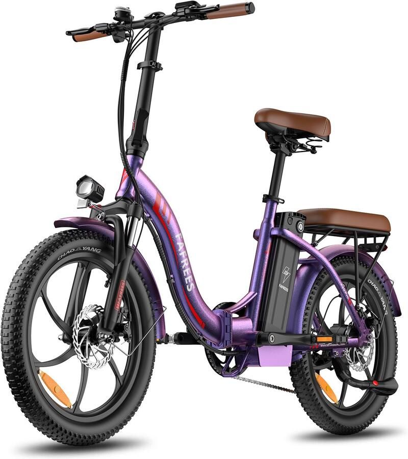 FAFREES F20 Pro Opvouwbare Elektrische Fiets – 250W Motor 36V 20Ah Accu 120km Bereik 7-Speed Shi o Dubbel Geveerd Rozeachtig paars