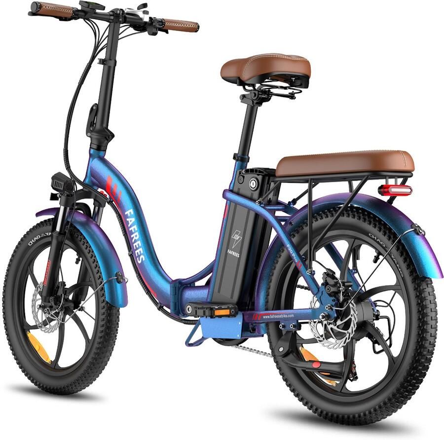FAFREES F20 Pro Opvouwbare Elektrische Fiets – 250W Motor 36V 20Ah Accu 120km Bereik 7-Speed Shi o Dubbel Geveerd Aurora Blue
