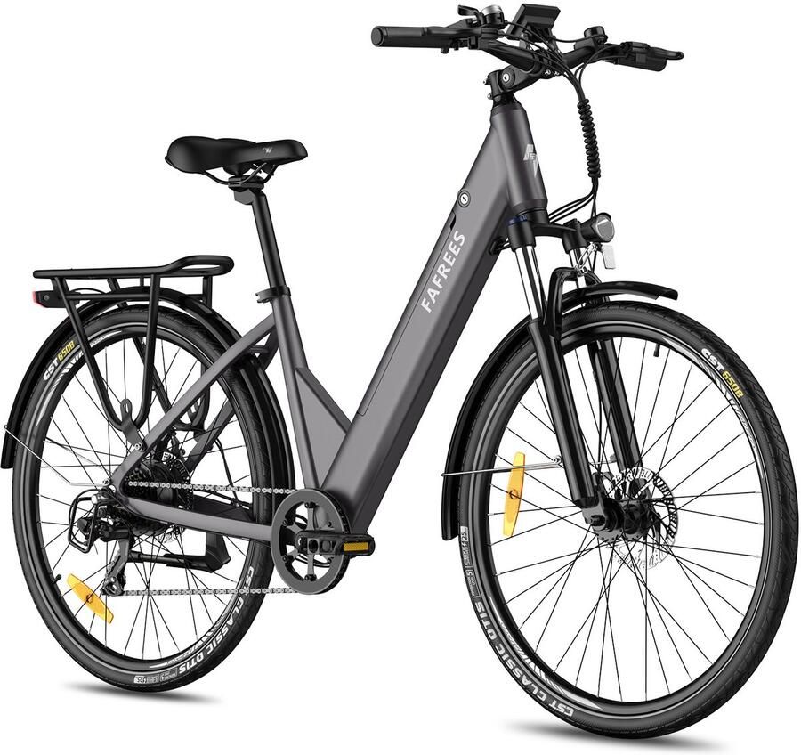 FAFREES F28 Pro Elektrische Stadsfiets – 27.5 Wielen 36V 15Ah Accu 65km Bereik 7-Speed Shi o Dubbel Geveerd – Step-Through Frame