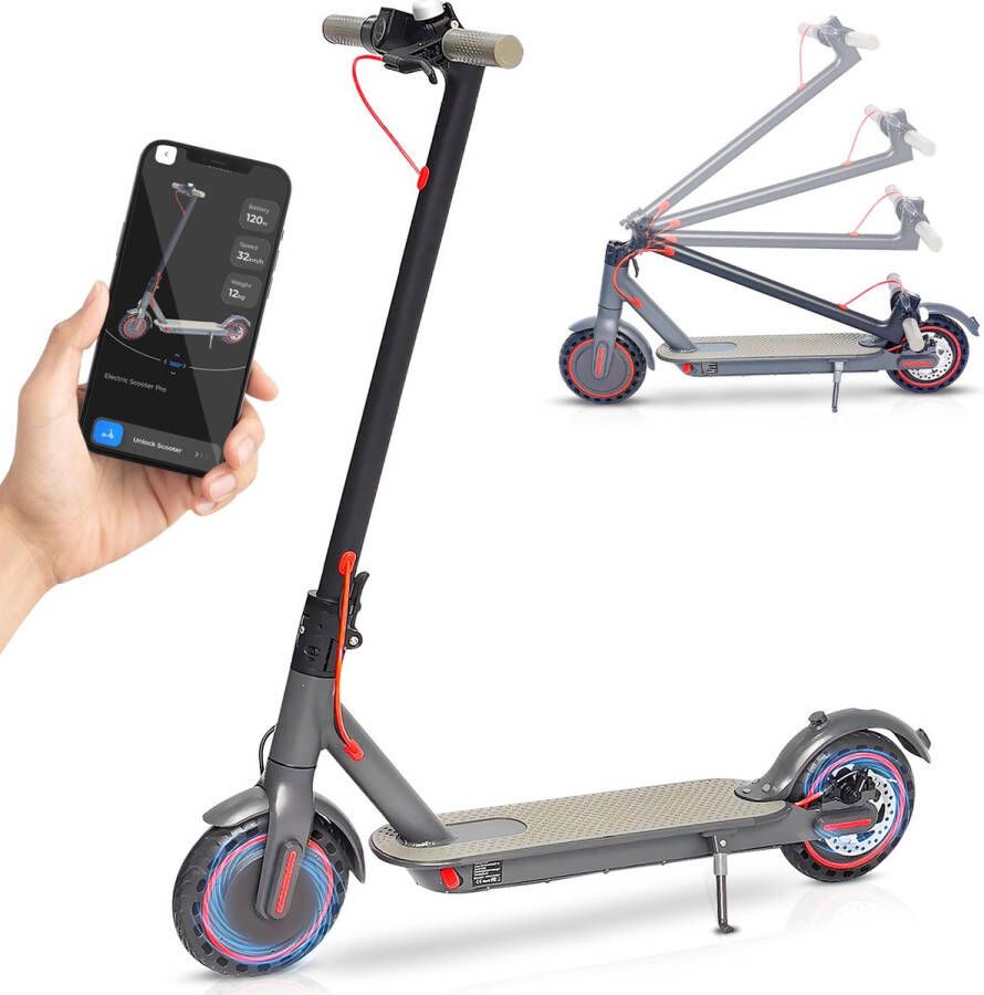 Fat Wheelz Elektrische Step Pro voor Volwassenen Elektrische Scooter met 8.5''banden Motorvermogen E Step van 350W Bereik tot 28km aan Snelheid van 25km u Met App