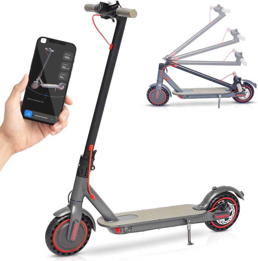 Fat Wheelz Elektrische Step Pro voor Volwassenen Elektrische Scooter met 8.5''banden Motorvermogen E Step van 350W Bereik tot 28km aan Snelheid van 25km u Met App