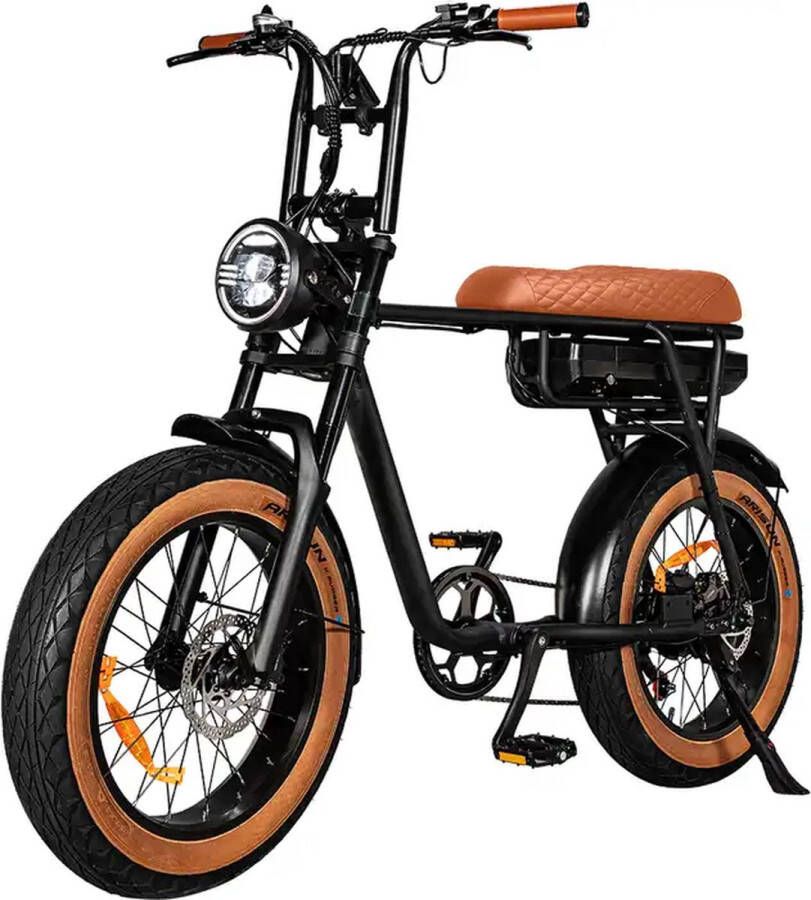 Fat Wheelz FW4 Brown Edition Fatbike E-bike 250Watt 25 km u 20” Banden – 7 Versnellingen met alarm