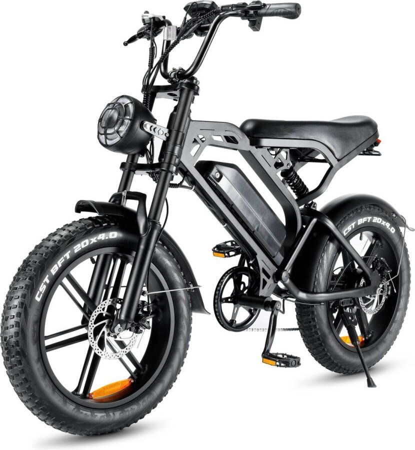 Fat Wheelz v20 Model 2023 Zwart Elektrische Fatbike Fatbikes E-Bike 25 km u 250W 7 Versnellingen