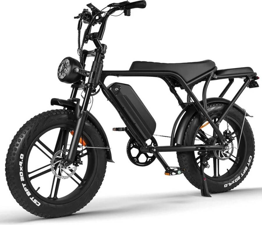 Fat Wheelz V8 Fatbike – E-Fatbike – Elektrische Fiets – Elektrische Fatbike – Fatbike Electrisch – 250W Vermogen – Shi o 7 Versnellingen – ZwartIncl. Bagagedrager Achterzitje
