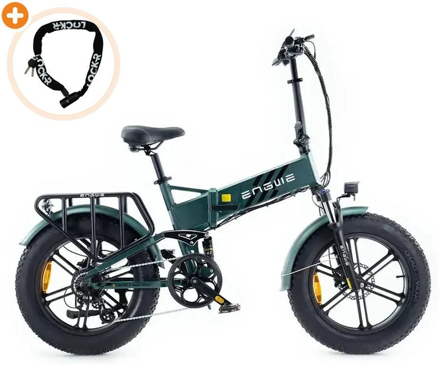 Engwe Engine Pro 2.0 Elektrische Vouwfiets 20 inch 250W motor Actieradius tot 120 km 8 versnellingen Hydraulische schijfrem Groen - Foto 2