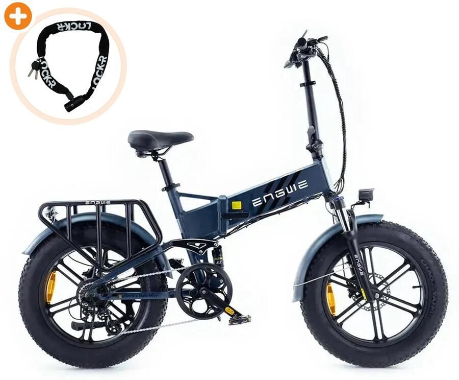 Fatbikeskopen.nl ENGWE Engine Pro 2.0 Elektrische Vouwfiets 20 inch 250W motor Actieradius tot 120 km 8 versnellingen Hydraulische schijfrem Blauw