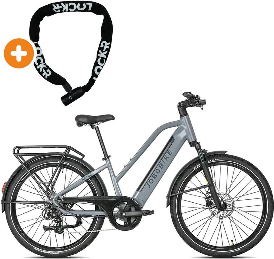 Fatbikeskopen.nl JOBOBIKE Astra Elektrische Fiets 27 5 inch 250W motor Actieradius tot 150 km 8 versnellingen Hydraulische schijfrem Zwart