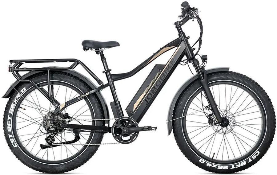 Fatbikeskopen.nl JOBOBIKE Robin Pro Elektrische Fatbike Zwart-goud