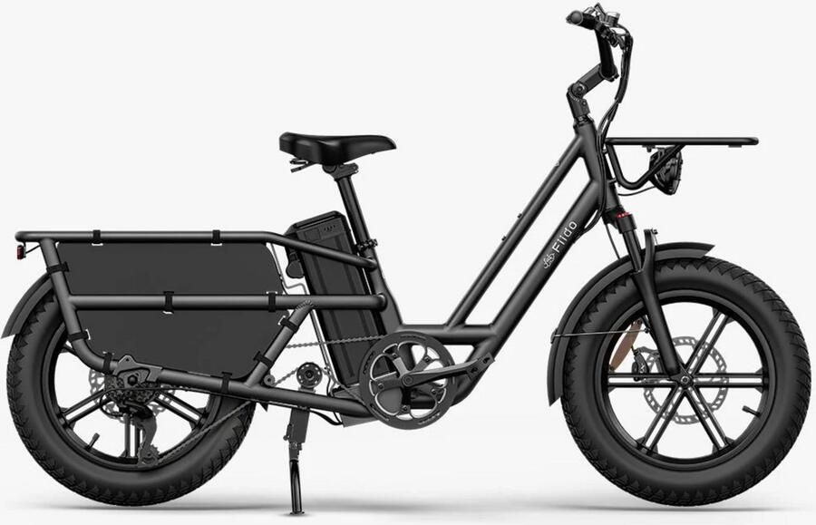 Fido Fiido T2 2025 Elektrische Longtail Bakfiets Grijs 20x4 inch Accu 998.4Wh (48V) 250 W (55Nm) Mivice Motor Shi o 7 Versnellingen Hydraulische Rem