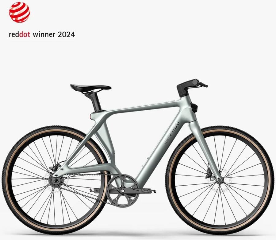 Fiido Air Elektrische Stadsfiets Zilver 28 inch XL (185cm 205cm) Belt Drive Accu 209Wh (36V) 250W (35Nm) Mivice Motor Hydraulische Rem