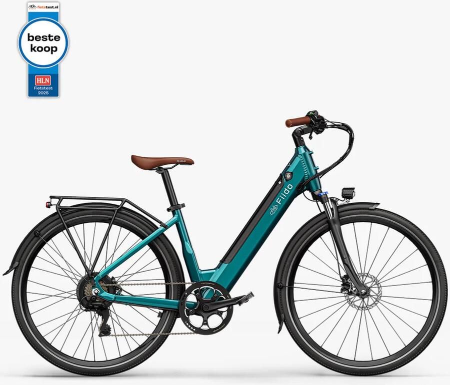 Fiido C11 Pro Elektrische Stadsfiets Smaragdblauw 28 inch Accu 499Wh (48V) 250W (55Nm) Mivice Motor Shi o 7 Versnellingen Hydraulische Rem