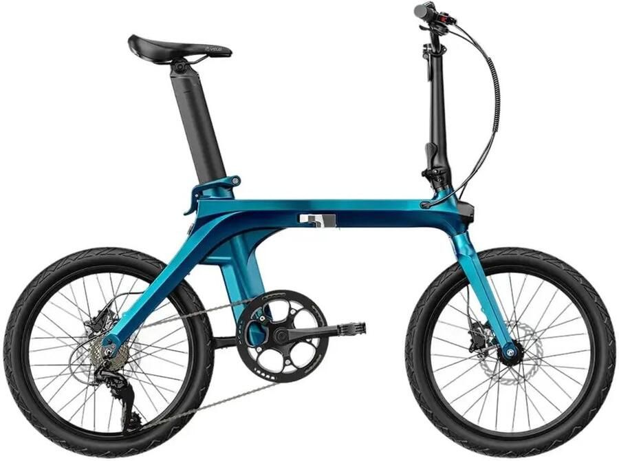 Fiido X Elektrische Vouwfiets 20 inch 250W motor Actieradius tot 130 km 7 versnellingen Schijfrem 418Wh accu Voorvering Blauw