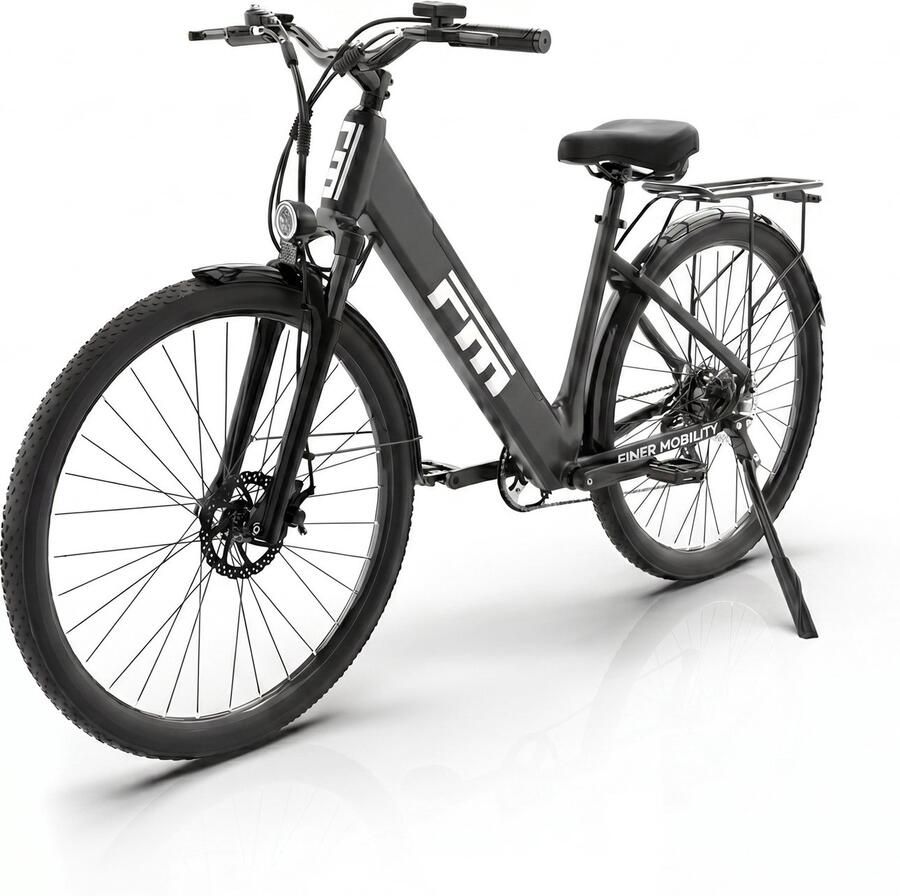 FINER MOBILITY M2 Plus E-bike 50km actieradius 36V 16.5Ah accu Topsnelheid 25 km u Zwart